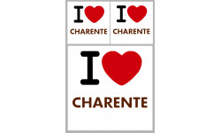Département La Charente (16) - 3 autocollants "J'aime" - Autocollant(sticker)